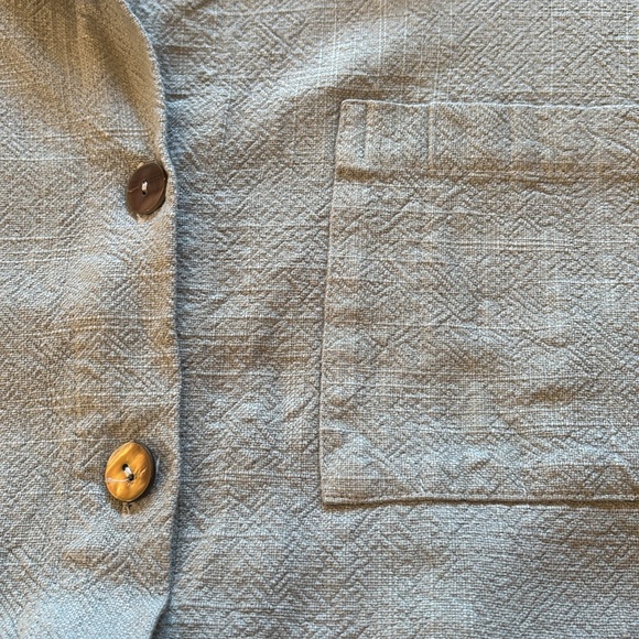 Fashion Brand Company Blue Notched Collar Crop Shirt Size XL - Picture 3 of 4